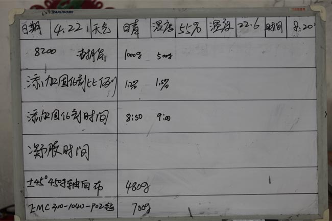 記錄操作時間、材料、工作環境及天氣等詳細數據